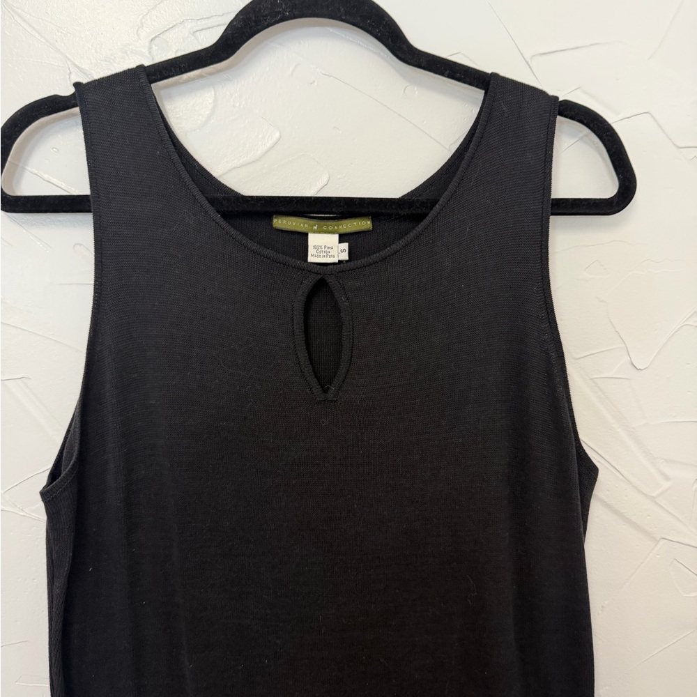 Peruvian Connection Pima Cotton Black Maxi Dress